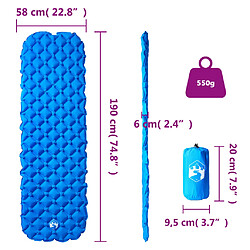 vidaXL Matelas de Camping Gonflable 1 personne pas cher