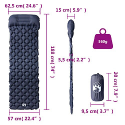 vidaXL Matelas de Camping 1 personne - Gris pas cher