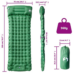 vidaXL Matelas Autogonflant Camping Vert pas cher