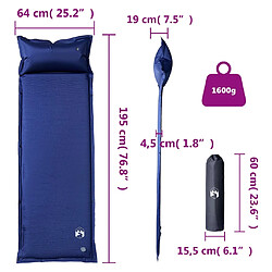 VidaXL Matelas de Camping Autogonflant Bleu Marine pas cher