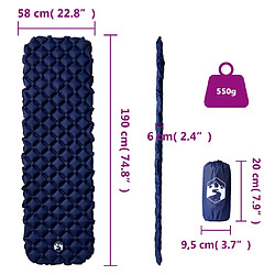 VidaXL Matelas de camping 190x58x6 cm Bleu Marine pas cher