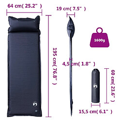 VidaXL Matelas de Camping Autogonflant Gris pas cher