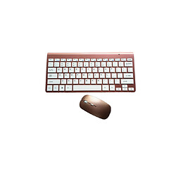 Ensemble clavier souris sans fil - Or rose Pack clavier souris sans fil - AZERTY - 2,4 GHz - optique - ABS - touches silencieuses