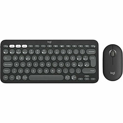 Logitech Pack clavier souris sans fil - Gris et noir