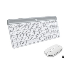 Logitech Pack clavier souris sans fil - Blanc Pack clavier souris sans fil - Clavier membrane QWERTY - Souris optique - Pavé num. - Multimédia