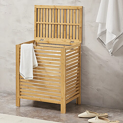 En.casa Panier à linge bambou - Bois