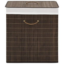 vidaXL Panier à linge rectangulaire - Bambou Panier à linge - Bambou - Marron foncé - Rectangulaire - 40 x 30 x 60 cm