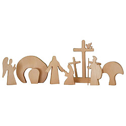 Crèche en Bois - Set de Décorations de Pâques