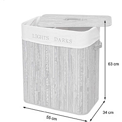 Avis Decoshop26 Panier à linge bambou - Gris foncé