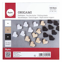 Rayher Feuilles Origami - Blanc/Beige/Noir