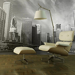 Paris Prix Papier Peint Panorama de Chicago Noire et Blanche