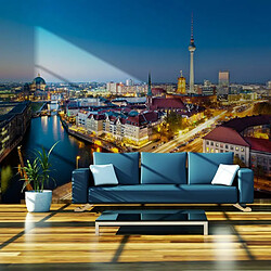 Paris Prix Papier Peint Berlin View From Fischerinsel Night - Multicolore