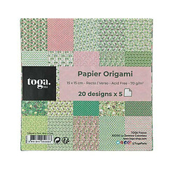 Toga 100 Papiers Origamis - Motifs Japonais - 15 x 15 cm
