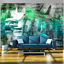 Paris Prix Papier Peint Berlin Collage Vert - 210 x 300 cm Papier peint mural - Papier intissé 110 g/m² - Résolution 600 dpi - Full HD - Montage facile