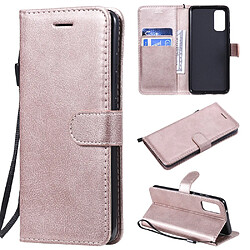 Samsung Galaxy S20 - Or rose Étui portefeuille en PU - Modèle avec support - Design chic et pratique