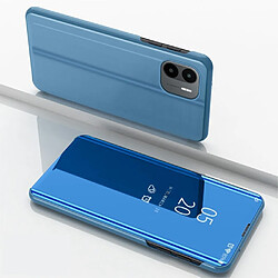 Htdmobiles HTD Mobiles Housse Xiaomi Redmi A1 / A1 Plus - Bleu Étui portefeuille miroir - Protection avec verre trempé - Design esthétique