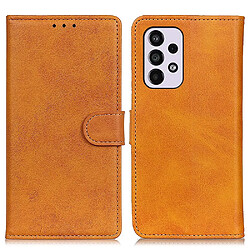 Étui PU avec support - Galaxy A33 5G Marron Étui portefeuille avec support - Protection anti-usure - Fermoir magnétique
