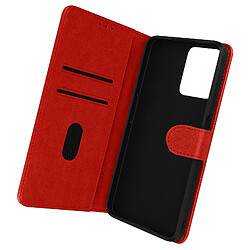 Avizar Realme C35 - Rouge Étui smartphone - Simili-cuir - Protection portefeuille - Support vidéo intégré