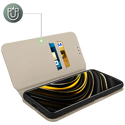 Avizar Housse folio Xiaomi Poco M3 - Doré pas cher