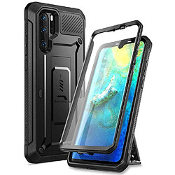 Ozzzo Supcase Coque Huawei P30 Pro Coque intégrale robuste - Protecteur d'écran intégré - Béquille - Noir