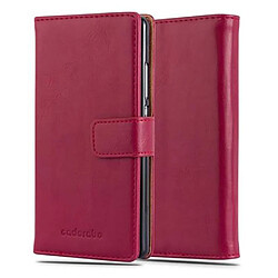Cadorabo Huawei P8 - Rouge Étui portefeuille Book - Compartiments cartes - Fermeture magnétique - Protection totale
