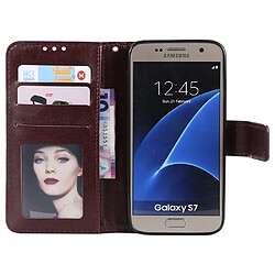 Acheter Étui Samsung Galaxy S7 fleur marron magnétique