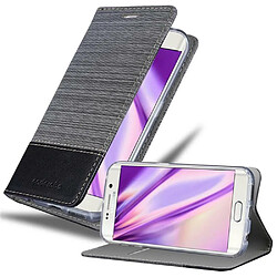 Cadorabo Coque Samsung Galaxy S6 EDGE - Étui Gris Étui portefeuille style book - Design élégant - Fonction stand - Matériaux de qualité