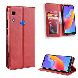 Etui Huawei Honor 8A Pro - Rouge Etui PU vintage - Portefeuille - Support intégré - Compatible Honor 8A Pro