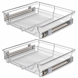 vidaXL Paniers Métal 2 pcs - Argenté