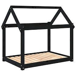 vidaXL Lit pour chien Noir 101x70x90 cm Bois de pin solide