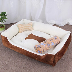 Wewoo - Panier pour chien Coussin - Blanc brun XS