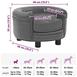vidaXL Canapé pour chien - Gris 48x48x32 cm pas cher
