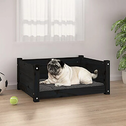 vidaXL Lit pour chien - Noir 65,5x50,5x28 cm en bois de pin