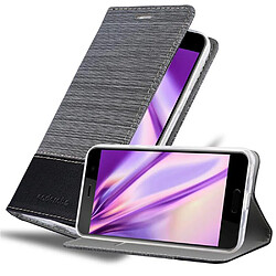 Cadorabo Coque pour HTC U PLAY - Gris Coque style livre - Look tissu - Fermeture magnétique - Fonction support