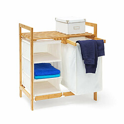 Relaxdays Panier à linge LINEA - 40L - Bambou