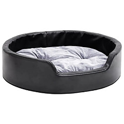 vidaXL Lit pour chiens Noir et gris 69x59x19 cm Peluche et similicuir