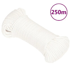vidaXL Corde de bateau Blanc complet 3 mm 250 m