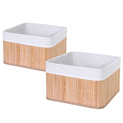 Decoshop26 Panier de rangement bambou - Multicolore