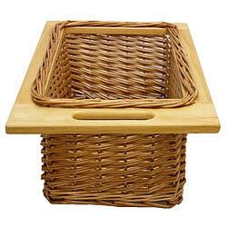 Monstershop Panier de Rangement Coulissants en Pin 40cm Brun Solide Cuisine Salle de Bain