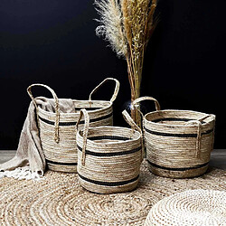 The Home Deco Factory Paris Prix Paniers de Rangement Bicolore 36 cm Beige (Lot de 3)