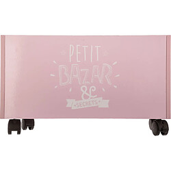 Atmosphera Coffre de rangement à roulettes Kids - 48 x 28 cm - Rose