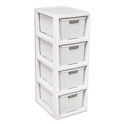 BranQ Etagère avec 4 paniers blanc antique