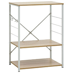 vidaXL Armoire à micro-ondes blanc/chêne