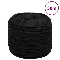 vidaXL Corde de travail 6mm Noir 50m