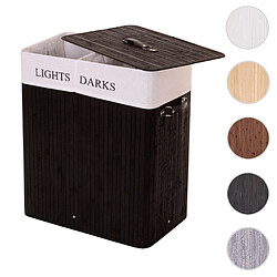 Mendler Corbeille à linge HWC-C21 - Bambou - Noir