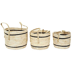 The Home Deco Factory Paris Prix Paniers de Rangement Bicolore 36 cm Beige (Lot de 3)