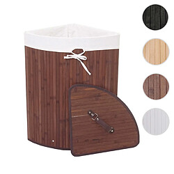 Panier à linge d'angle Mendler HWC-C21 - Bambou Brun