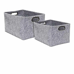 Paris prix Lot de 2 paniers de rangement - Gris