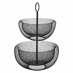 Serviteur 2 Étages Métal Mesh 38cm - Noir