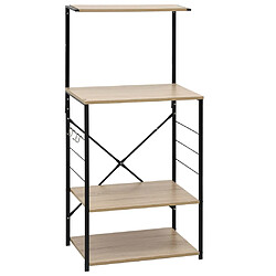 VidaXL Armoire à micro-ondes - Noir et chêne